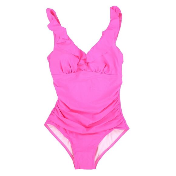 NWT DKNY Womens One Piece Pink Bathing Suit Underwire Swimsuit Sz Small - Picture 1 of 7